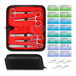 Kit de pratique de suture chirurgicale de 28 pièces, outils de formation complets, fils de suture stériles, aiguilles, pour étudiants en médecine, cours de chirurgie - Product Image 2