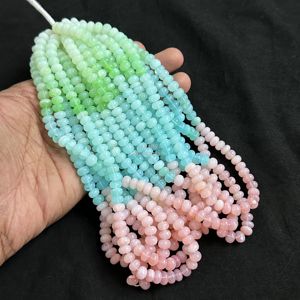 Perles opales multicolores lisses de 8 mm, en forme de rondelle, sur brins de 16 pouces, pierres précieuses opales naturelles colorées pour la fabrication de bijoux en gros - Product Image 1
