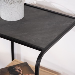 Mesita de noche Vandana Crystal Line en un estilo retro y elegante, hecha de madera de mango - Product Image 6