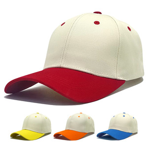 Baseball <b>Cap</b> 6-Panel Cotton Solid Color Contrast Brim Adjustable Fit Casual Style for Adults - Product Image 3