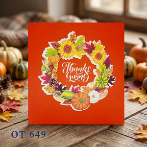 Carte pop-up 3D tendance, best-seller, design personnalisé, fleur en papier faite à la main, couronne de Thanksgiving et du Nouvel An chinois - Product Image 6