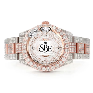 Montre en acier inoxydable de luxe avec diamants Moissanite, cadran en cristal saphir, mouvement ETA, résistance à l'eau 3BAR, haute qualité, pour hommes et femmes - Product Image 1