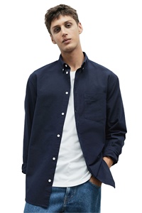 Camisa Oxford de algodón 100% de corte Regular de alta calidad, marca personalizada, manga larga, cuello abotonado, Camisa lisa a precio al por mayor para hombres - Product Image 6