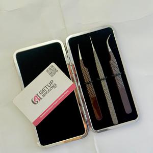 Pinzas para Pestañas GETUP BROSONS IMPEX Rectas/Curvas/Antiestáticas de Precisión, 10 mm de Longitud, Acero Inoxidable con Recubrimiento en Polvo Marrón - Product Image 3