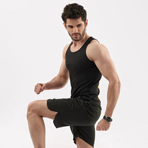 Camiseta sin mangas HSI 100% algodón para hombre, formal, para fitness, de secado rápido, con logo personalizado, para gimnasio y uso diario. - Product Image 6