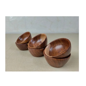 100% ensemble de service jetable en bois d'acacia naturel technique polie bol à soupe et à salade anti-fuite pour la maison hôtel restaurant utilisation - Product Image 4