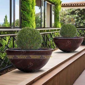 Grand mini pot de fleur moderne GRC écologique sécurité durable extérieur/intérieur patio jardin paysage décor à la maison GC006H51IR - Product Image 5