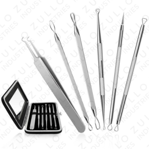 Premium 6 Piece Stainless Steel Acne <b>Extractor</b> Kit <b>Blackhead</b> Pimple Comedone Removal Tools for Clear Skin Care - Product Image 3