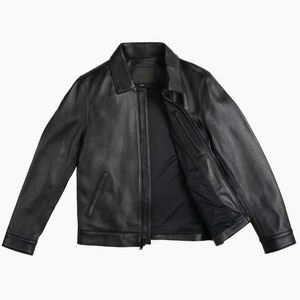 แจ็คเก็ตหนังแท้สไตล์วาร์ซิตี้คลาสสิก ลุคคนขับมอเตอร์ไซค์ แจ็คเก็ตหนังแท้สไตล์วาร์ซิตี้แฟชั่นสำหรับฤดูหนาว - Product Image 5