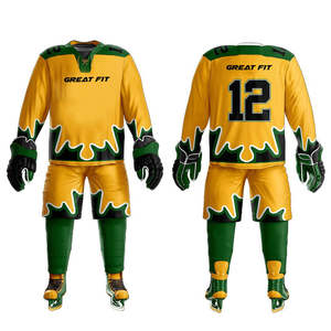 ชุดยูนิฟอร์มฮอกกี้น้ำแข็งดีไซน์ล่าสุด ขายดีที่สุด 100% คุณภาพสูง น้ำหนักเบา ชุดพรีเมียมสำหรับผู้ชาย - Product Image 1