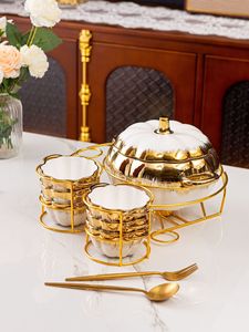 Two-Ear Soup <b>Pot</b> with Pumpkn <b>Ceramic</b> Household Cutlery for Candle Heating and Warmth Dinnerware Set - Product Image 2