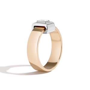 Emerald Cut Lab Grown Diamond Sliding Wrap Ring Custom 14K 18K Gold 6mm Men's Wedding Band Bezel Set B2B Factory Price Wholesale - Product Image 5