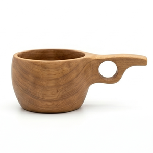 Tasse Kuksa en bois de teck de qualité supérieure, faite à la main, à trou unique, pour café, écologique, pour camping et extérieur, vaisselle de table, prix de gros - Product Image 1