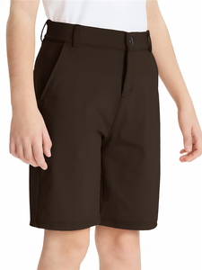 Pantalones Cortos Casuales de Golf para Niño, Pantalones Cortos Híbridos de Sarga con Frente Plano, Pantalones Cortos Escolares para Niños y Jóvenes - Product Image 1