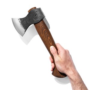 Cortador de Pizza Mini Tipo Hacha, Grado Industrial, 9 Filos de Corte, Acero al Carbono, Mango de Madera de Fresno, Regalo Perfecto para Padres, Ideal para Bricolaje y Supervivencia - Product Image 3