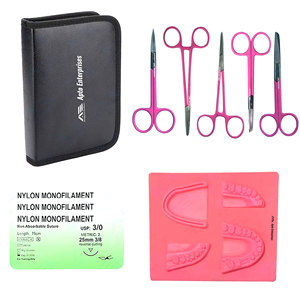 Kit complet d'entraînement à la suture pour étudiants en médecine avec outils et coussinet en silicone, instruments médicaux, kit de formation chirurgicale - Product Image 1