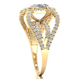 Anillo de compromiso REYES de plata de ley 925 con moissanita de corte ovalado de 1.49 quilates para mujer, joyería fina de oro amarillo de 14K, precio al por mayor - Product Image 3