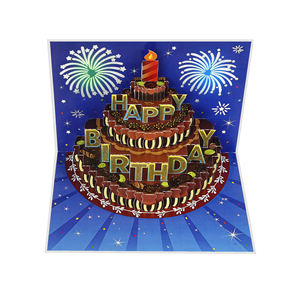 Tarjetas de Cumpleaños Musicales 3D Pop-Up Hechas a Mano en Azul Oscuro con Diseño de Felicitación Personalizado - Product Image 4