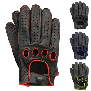 Gants de sport en cuir, respirants, perforés, longueur poignet, style uni, sans doublure, pour le cyclisme, utilisation printemps et automne - Product Image 5