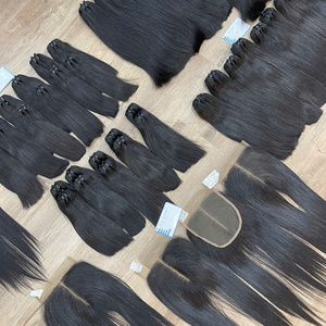 Lots de Cheveux Raides Naturels en Gros, Cheveux Humains Bruts Doublement Étirés, Pointes Épaisses, Aspect Soyeux et Naturel - Product Image 2