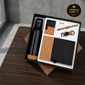 Black Cork Corporate <b>Gift</b> Set With Vacuum <b>Bottle</b> Notebook Pen Keychain Card Holder Executive Business <b>Gift</b> <b>Box</b> - Product Image 4