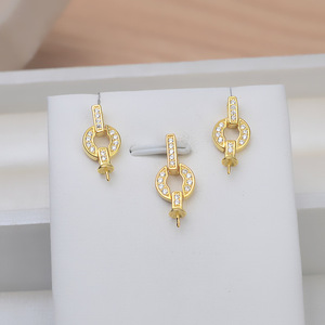Base de Plata S925 para Perlas DIY, Estilo Retro, Modelo 1267, para Pendientes y Dijes de Perlas Retro Personalizados - Product Image 1