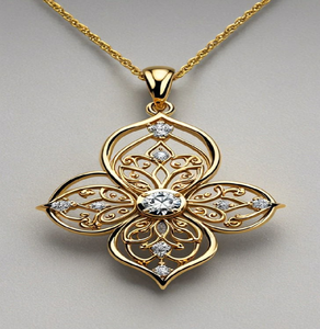 จี้ขนนกยูงสีทองระยิบระยับประดับเพชรชั้นดี สินค้าสุดหรูพร้อมจำหน่ายในราคาขายส่ง - Product Image 2