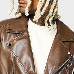 Veste en cuir pour homme, prix de gros directement de l'usine, design OEM, haute qualité, sur mesure, veste en cuir de motard pour homme - Product Image 6