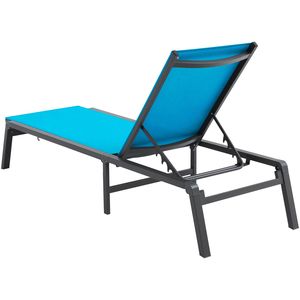 Sdraio da Patio in Alluminio Regolabile a 5 Posizioni, Chaise Longue Pieghevole per Bordo Piscina - Product Image 1