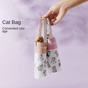 Creative Cartoon Cat Design Anti-Ultraviolet Folding Sunshade <b>Umbrella</b> Black Coating Polyester Business Gifts Silkscreen - Product Image 4