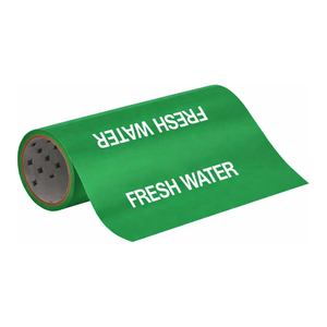 เครื่องหมายท่อแบบม้วน Brady Fresh Water Flexible Roll Form สำหรับการระบุตำแหน่งท่อภายในและภายนอกอาคาร - Product Image 2