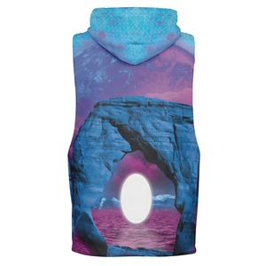 2026 Regular Sublimation Sleeveless Hoodie High Quality Sublimation 400gsm Custom Logo Patterned Sublimation Hoodie - Product Image 5