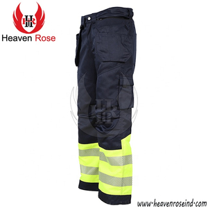 High Visibility Workwear <b>Trousers</b> Reflective Safety Cargo Pants with Holster Pockets Reinforced Knees EN ISO 20471 Wholesale - Product Image 5