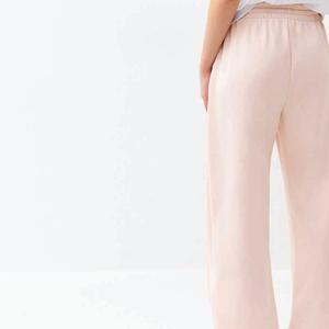 Pantalones Anchos de Mujer Color Rosa, Cintura Media, Cierre Elástico, Casuales, Color Sólido, Largos, Ajuste Holgado, Tejido Transpirable, Estilo Primavera - Product Image 2