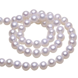 Collier de perles d'eau douce rondes de haute qualité 5-6-7mm Petites perles d'eau douce blanches roses avec boucle en argent - Product Image 5