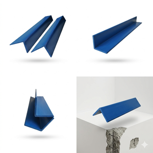 Protector de Esquinas en Forma de L de PVC Rígido Azul Resistente |   Perfil de Plástico en Ángulo de 90 Grados para Protección de Bordes de Pared y Estructuras de Construcción - Product Image 3