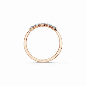 Elegante Anillo de Compromiso y Matrimonio con Cinco Diamantes Redondos Cultivados en Laboratorio, en Oro de 10K, 14K, 18K, Plata 925, 935 para Mujer - Product Image 4