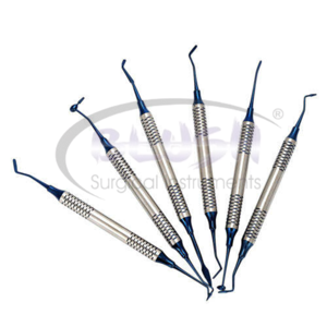 6pcs Dental Composite Filling Instrument Kit Blue Plated Dental Composite Instruments Kit by <b>Blush</b> Surgical - Product Image 2