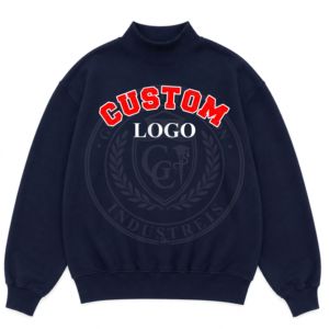 Sudadera personalizada con cuello simulado, jersey oversize con capucha, logo bordado, ropa casual urbana, fabricante mayorista de suéteres - Product Image 2