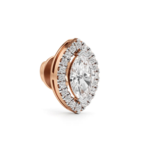 Boucles d'oreilles en or rose avec diamants taille marquise, bijoux de luxe pour femmes, forme goutte d'eau - Product Image 2