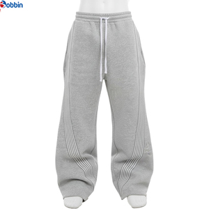Pantalones Deportivos Grises para Hombre, Marca de Moda, Diseño Único, Cintura Elástica con Cordón, Franja Lateral, Casuales, de Peso Medio, 100% Algodón Canvas - Product Image 3