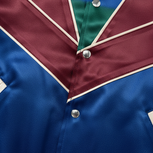 Premium Custom Satin Varsity <b>Jacket</b> - Plain Panel <b>Work</b> - High Gloss Finish - Product Image 3