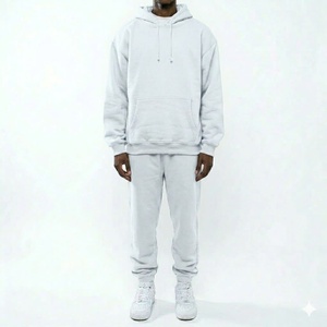 CUSTOM LOGO PUFF PRINT MATTE BLACK TRACKSUIT MEN STREETWEAR OVERSIZED HOODIE AND <b>JOGGER</b> SET - Product Image 1