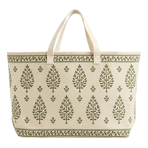 Sac fourre-tout en coton premium avec imprimé feuilles botaniques vertes |   Sac de courses réutilisable en tissu - Product Image 4