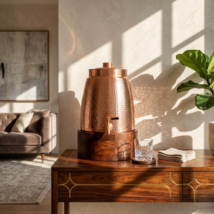 Pure Copper Heavy Gauge <b>Water</b> Dispenser Storage <b>Water</b> <b>Tank</b> with Tap Large Copper <b>Water</b> Pot Hand Hammered Beverage Container - Product Image 6