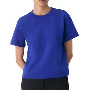 Women Premium Blue Cotton T Shirt Soft Casual Crew Neck Short Sleeve Tee OEM ODM Manufacturer Custom Wholesale Bulk StylePro - Product Image 1