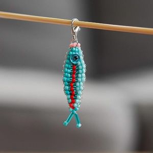 Premium Artisan <b>Keychain</b> with Hand Embroidery and Decorative Glass Bead Accents - Product Image 1