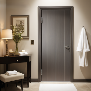 Marco de Puerta Precolado Moderno Impermeable de Apertura Lateral de Madera Compuesta PVC para Interiores, Puerta de Entrada de Madera para Apartamento, Dormitorio, Baño - Product Image 6