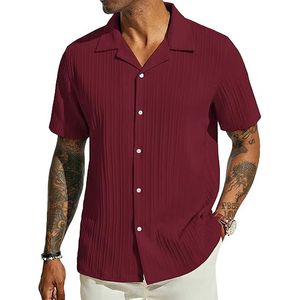 Chemise décontractée respirante pour homme en toile de 240 grammes 100 % coton, motif uni, impression numérique et séchage rapide - Product Image 2
