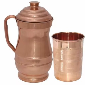 Stylish Copper Water Jug Durable Pitcher for Home Kitchen Dining <b>Table</b> Beverage Serving and Gift Item - Product Image 4